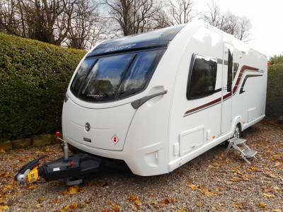 Swift Elegance 580 2015, 4 Berth Fixed Bed Caravan with Alde Heating, Solar Panel and Motor Mover, For Sale