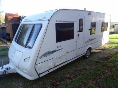 2007 Elddis Odyssey 544  4 berth rear French bed end washroom caravan with motor mover and awning for sale