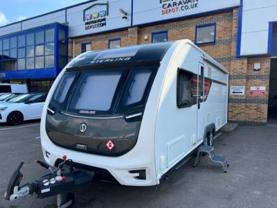 Sterling Eccles 645 4 berth Tag Axle fixed Island bed rear bathroom